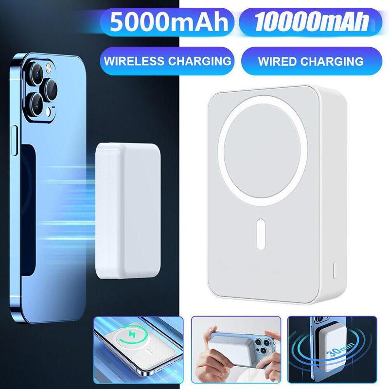 Portable Charger 5000mah, 10000mah Magnetic Power Portable Battery Pack Wireless Magnetic Charger for iPhone 15 14 13 12 Series, Charging Cable Not Included