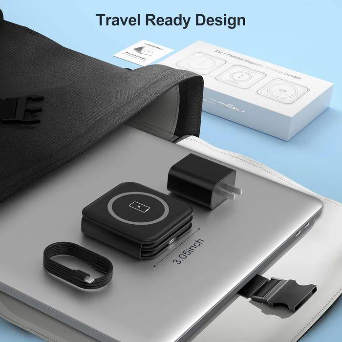 Portable Foldable 3-in-1 Wireless Charging Station – Multi-Device Fast Charging on the Go