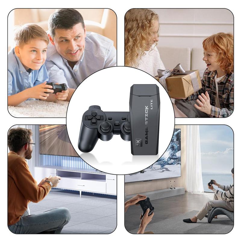 Wireless Game Console Set, Plug & Play Video Game Console with 32G 64G Card, 2 Game Controllers with 4k Game Stick, Professional TV Gaming Machines for Home