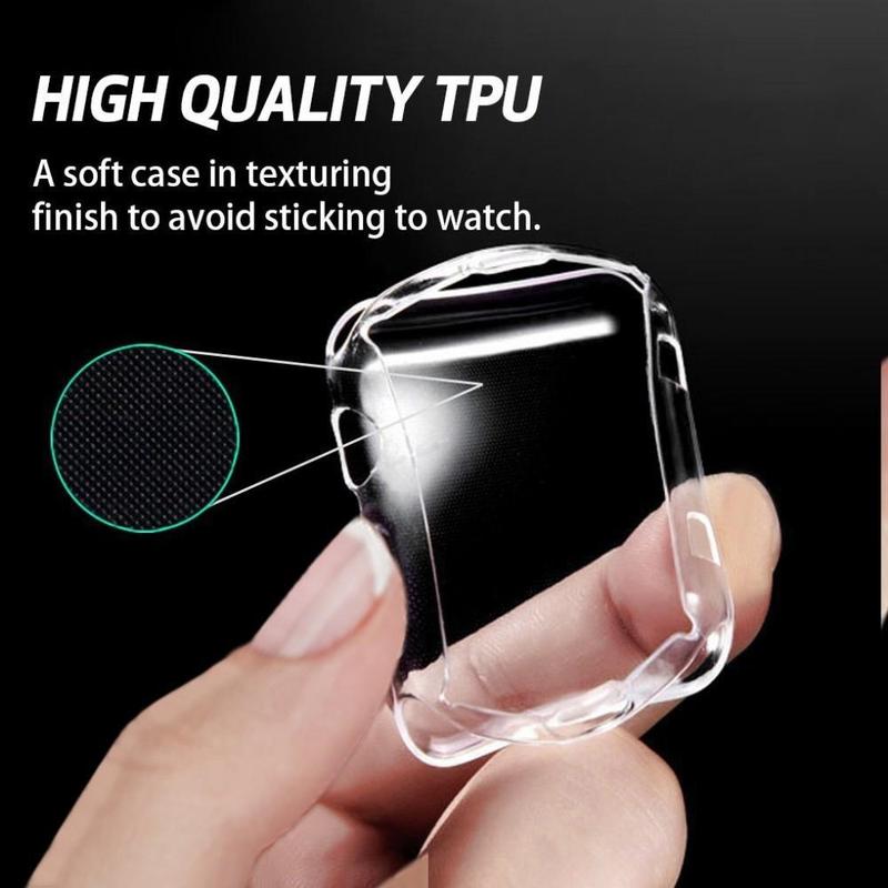 Clear Smart Watch Screen Protector Compatible With Apple Watch SE 8 7 6 5 4, 1 Count Watch Screen Case, Full Coverage Anti-fall Watch Screen Case, Wearable Accessories