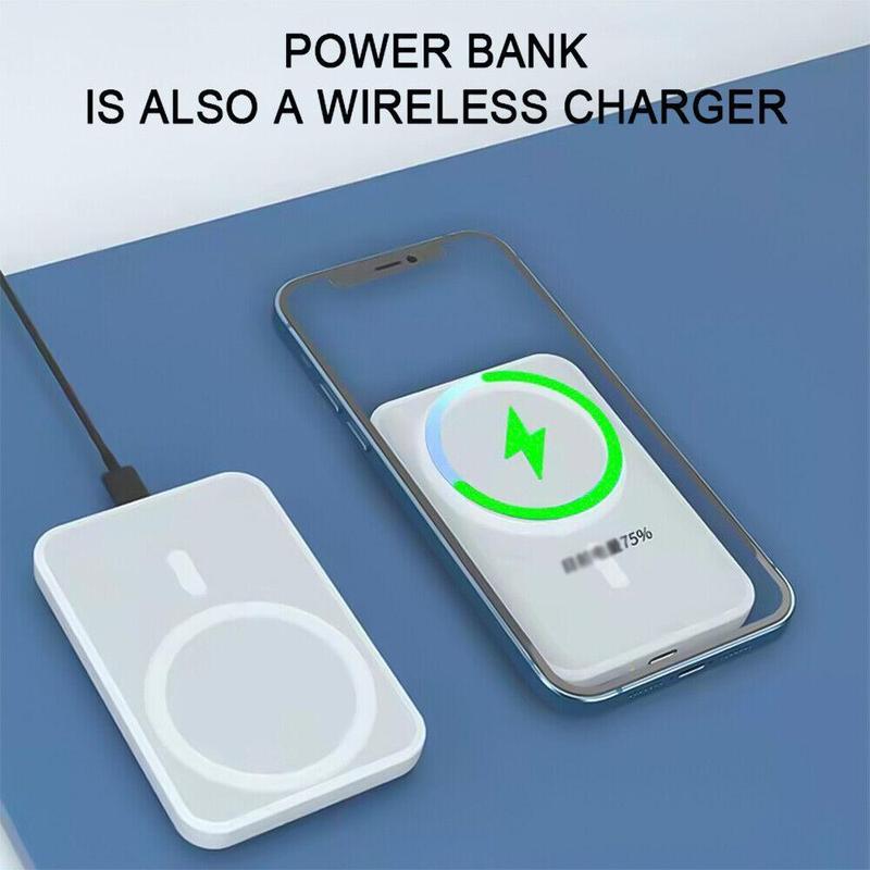 Portable Charger 5000mah, 10000mah Magnetic Power Portable Battery Pack Wireless Magnetic Charger for iPhone 15 14 13 12 Series, Charging Cable Not Included