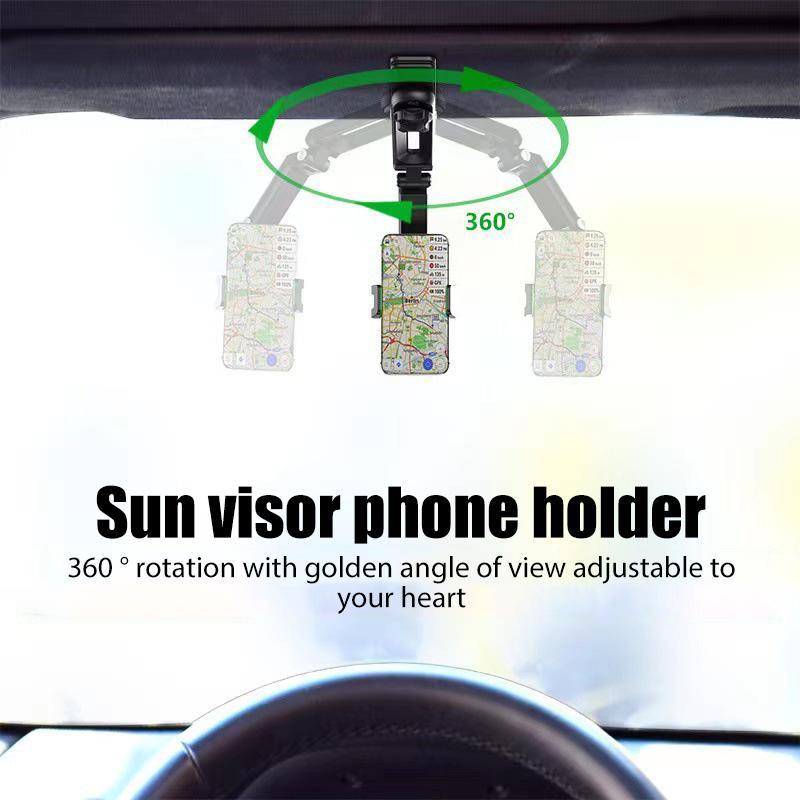 Car Sun Visor Phone Holder, Multifunctional Car Phone Holder, Universal Direct View Car Sun Visor Mobile Phone Holder