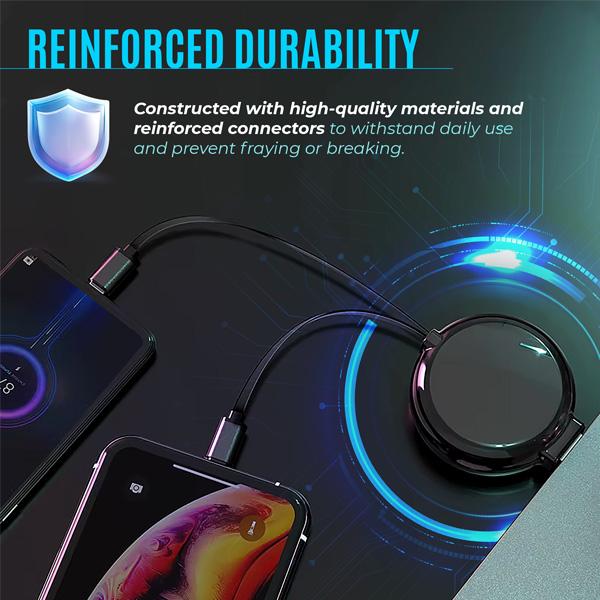 2-in-1 Retractable Car Charger for iPhone and Android | Modern Car Charger Retractable Cord | Retractable iPhone Charger Cord 15W Fast Charging | Retractable Charger for Car, Wall Outlet or PC