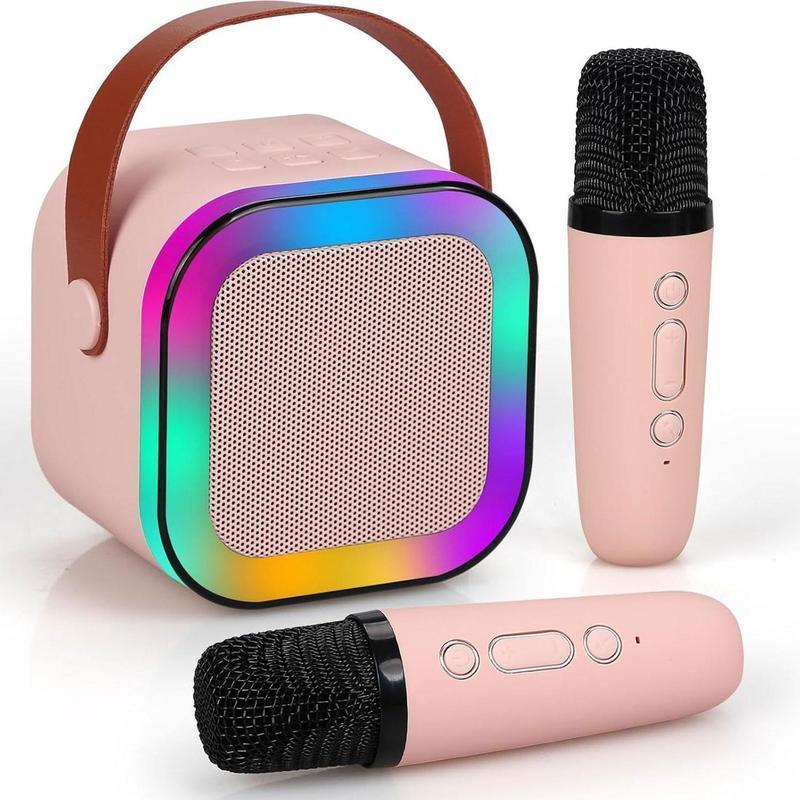 Fall Portable Wireless Karaoke Speaker with Microphone, HIFI Stereo Sound Subwoofers, KTV Speaker Subwoofer with RGB Colorful LED Lights, Karaoke Machine Sound System for Outdoor Sports Travel, Audio Device, Room Accessories