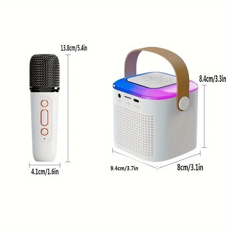 Wireless Karaoke Speaker with Microphone, 1 Set Rechargeable Mini Karaoke Bluetooth-compatible Speaker, Portable Handheld Karaoke Machine for Party