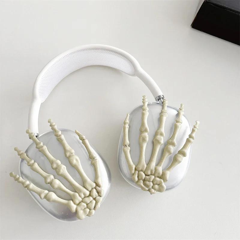 Cute 3D Funny Skeleton Hand Halloween Gift Protective Case For Apple Airpods Max Earphone Case