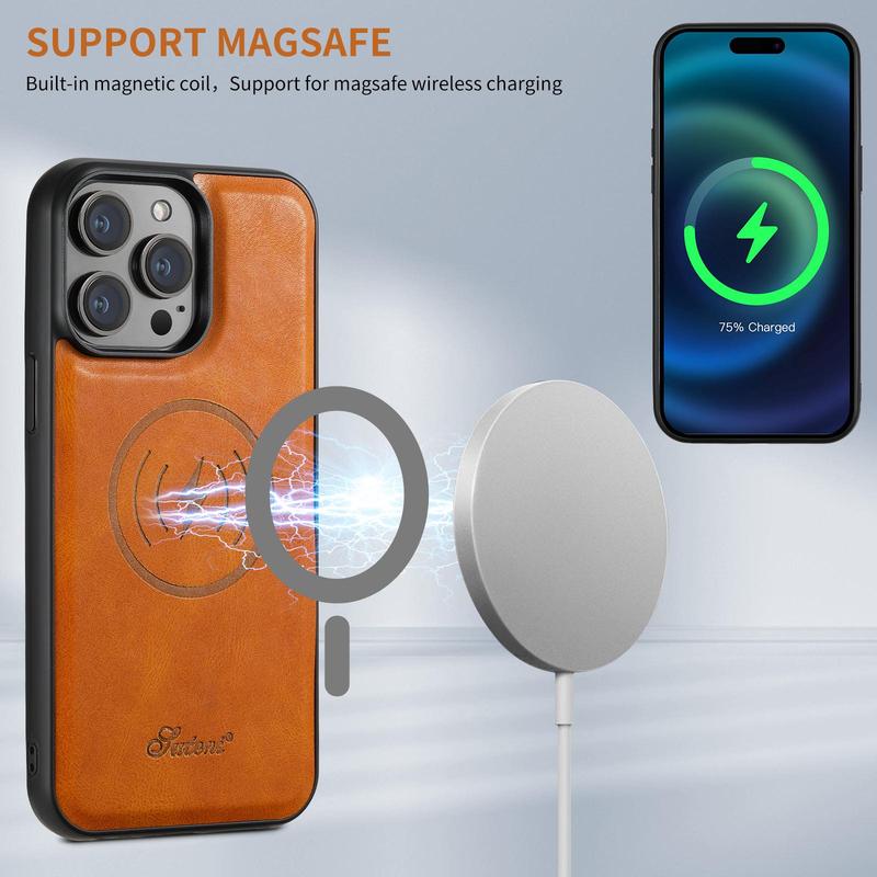 Magnetic Phone Case for Summer Gift, Shockproof Phone Cases, Phone Case Cover with Card Holder Phone Holder, 2 in 1 Protective Phone Case for iPhone 12 13 14 15 Pro Max, Fall Gift for iPhone 16 Pro Max Case