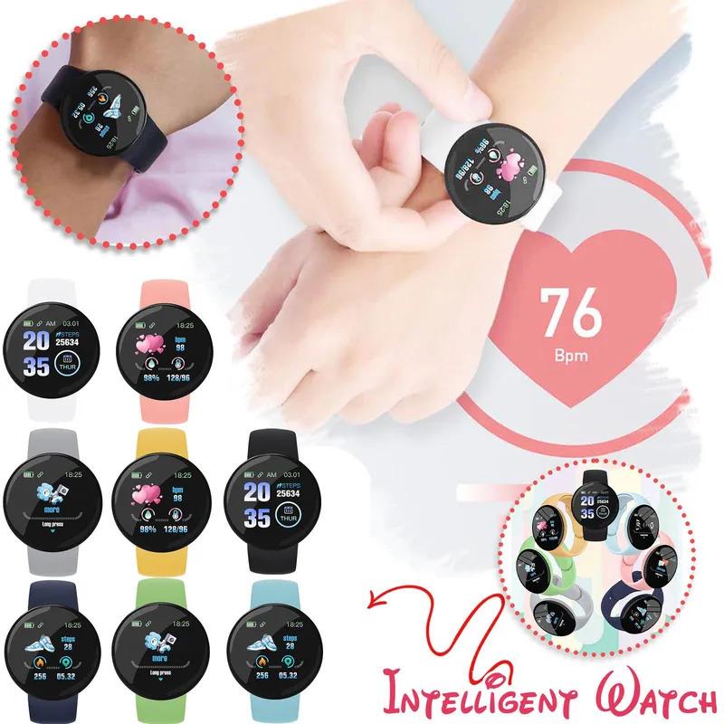 Round Digital Smart Sport Watch Women Watches Digital Led Electronic Bluetooth Fitness Wristwatch Men Kids Hours Dropshipping