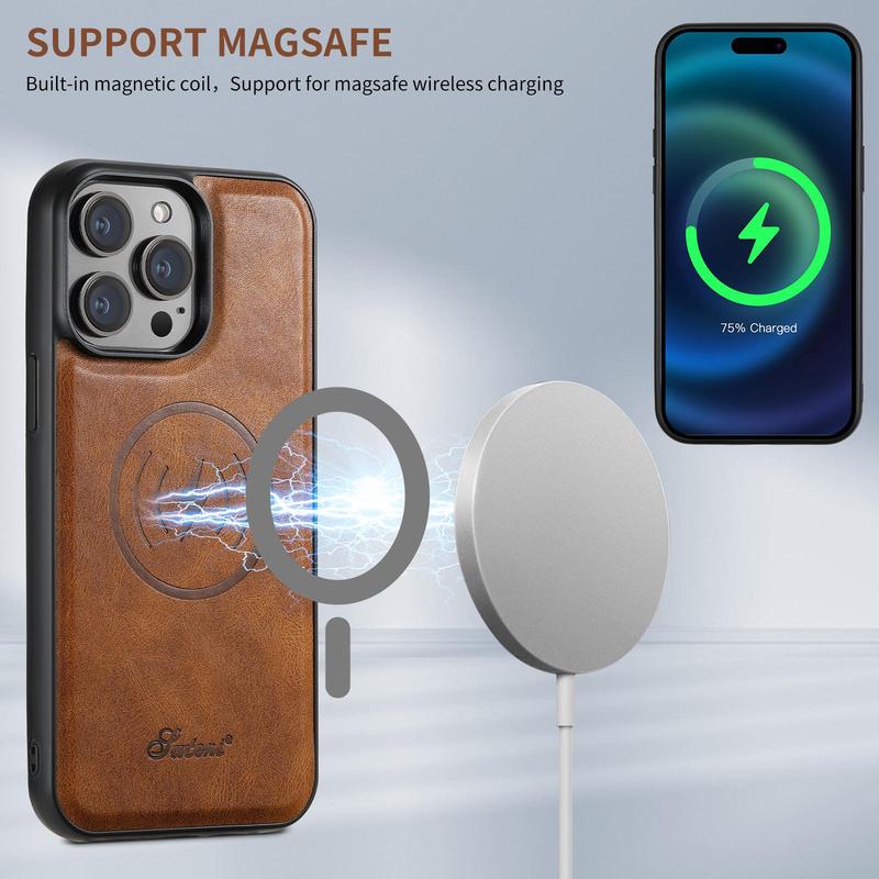 Magnetic Phone Case for Summer Gift, Shockproof Phone Cases, Phone Case Cover with Card Holder Phone Holder, 2 in 1 Protective Phone Case for iPhone 12 13 14 15 Pro Max, Fall Gift for iPhone 16 Pro Max Case