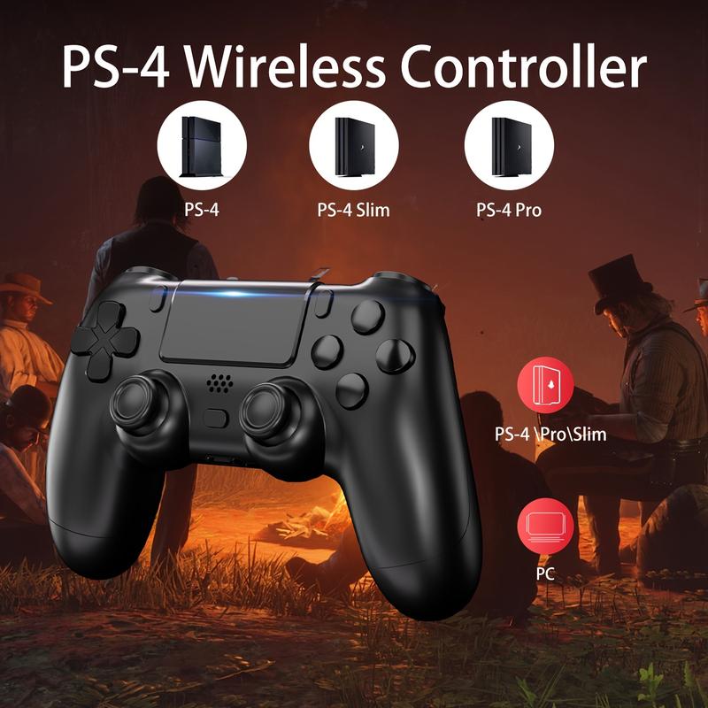 YUYIU Wireless new Controller Compatible With Ps4 Slim Pro Windows PC,With 3.5mm Audio Jack, Touch Pad, Six Axis Motion Control, Charging Cable