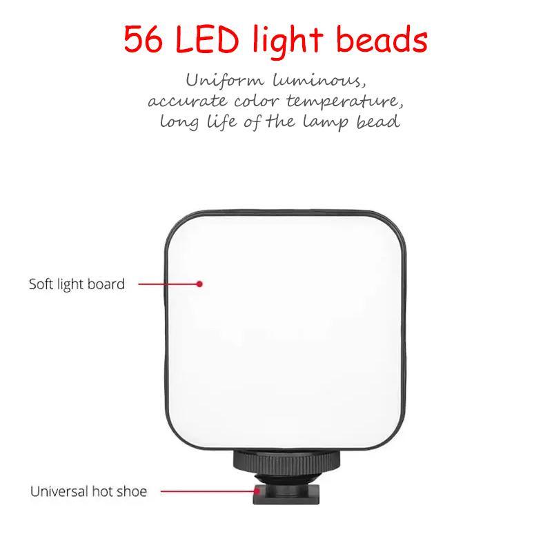 Rechargeable LED Fill Light, 10 Levels Brightness Adjustable Camera Light, Portable Camera Fill Light for Mobile Phone, Tablet, Live Broadcast