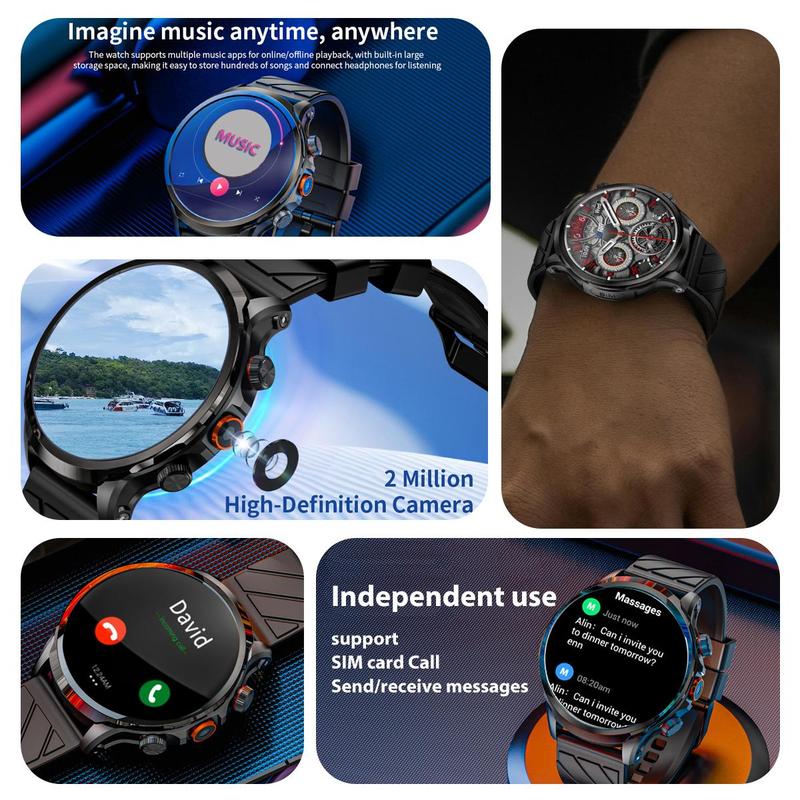 LOKMAT Multifunctional Smart Watch, 200W Camera Support SIM Card NFC GPS Fashionable Digital Watch, Sports Watch for Women & Men