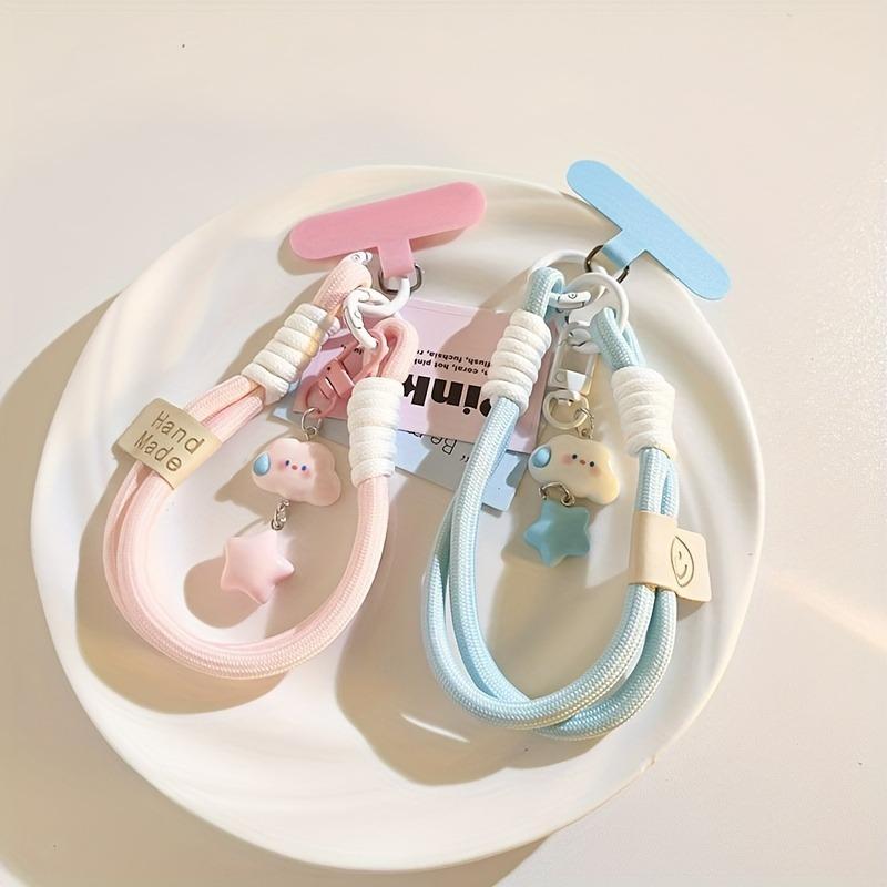 Cute Cartoon Cloud & Star Design Phone Lanyard, Cute Phone Strap, Phone Charm for Women & Girls, Fashion Phone Accessories for Daily Use