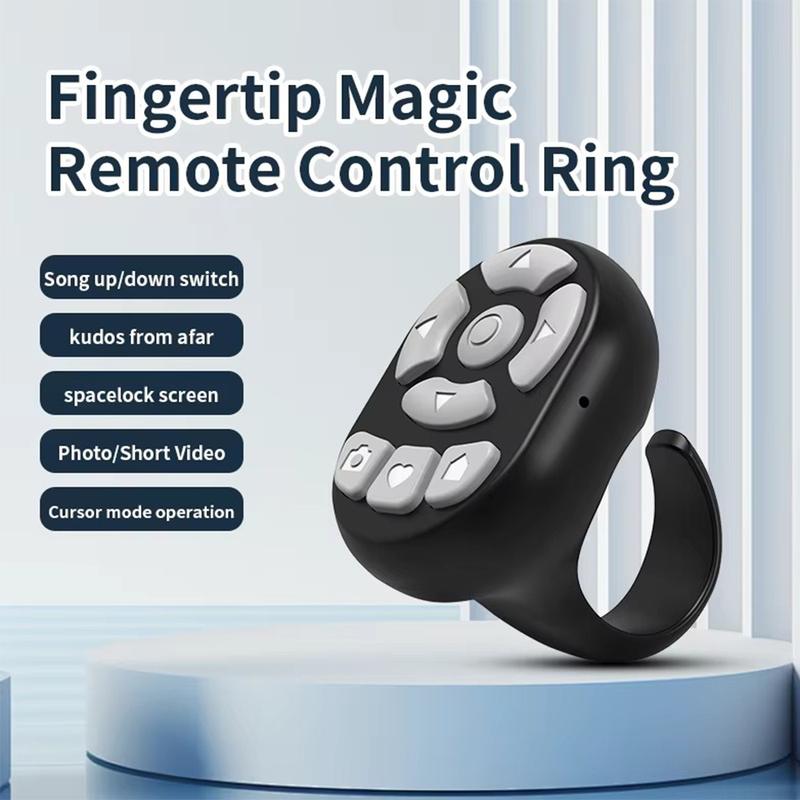 Wireless Remote Control Ring,Scrolling Ring Remote Fingertip Wireless Bluetooth Remote Control,for Tiktok Turner ,Google Pixel, for iPhone Pink Black White