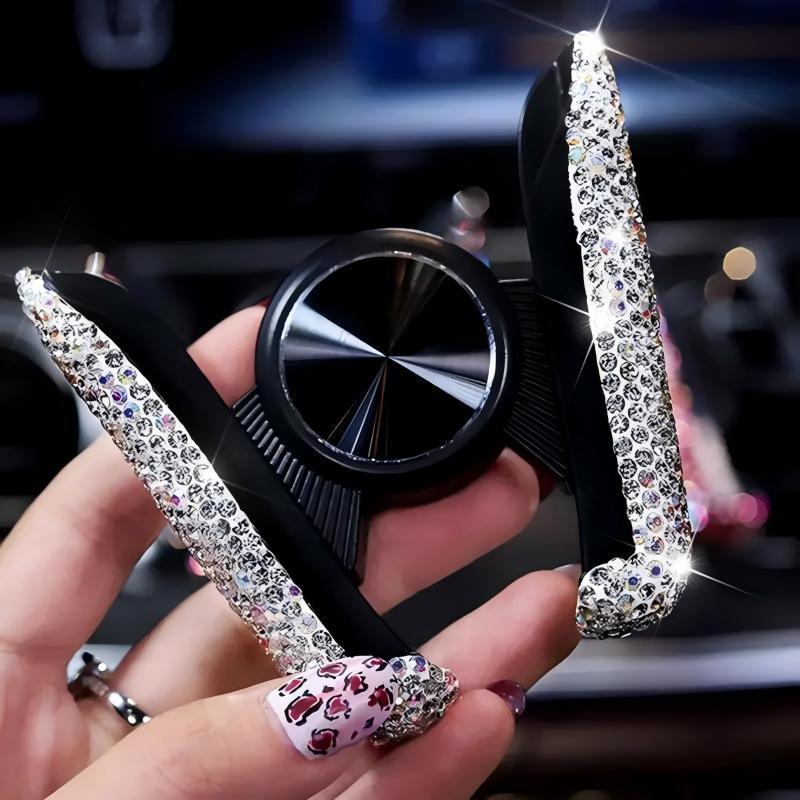 Rhinestone Decor Car Phone Holder, Car Air Vent Phone Holder, 360 Degree Adjustable Phone Bracket, Universal Car Interior Accessories