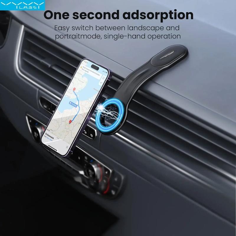 MagSafe Car Mount Detachable, Bendable Aluminum Arm Magnetic Phone Holder for Car Cell Phone Mount for Car Dash Fit Android phone and iPhone 15 14 13 Pro Max Mini Mag Safe Accessories Compact Smartphone Cellphone