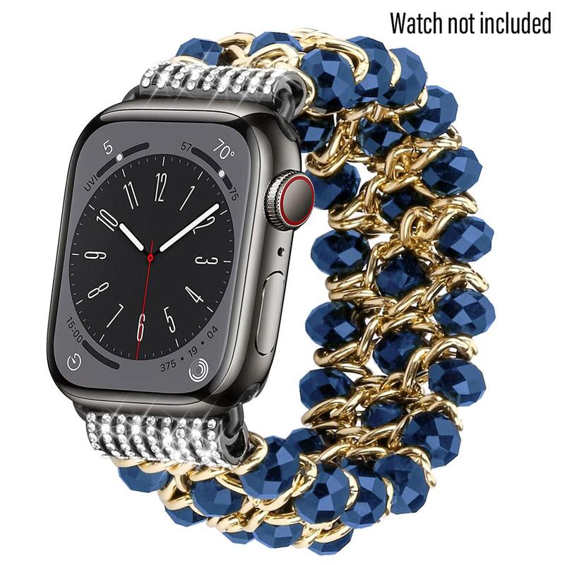 Shiny Bead Replacement Watch Band, Faux Pearl Decor Watch Band, Watch Band for Apple Watch, Wearable Accessories for Apple Watch Ultra Series SE 9 8 7 6 5 4 3 2 1