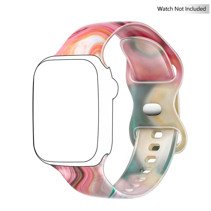 Marble Pattern Watch Band (Band Only), 1 Count Soft Silicone Sport Watch Replacement Band for iWatch Series 6 5 4 3 2 1 SE, Smart Watch Accessories