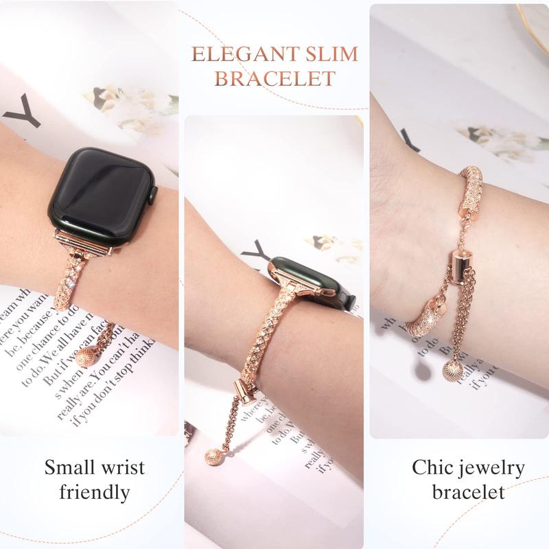 Rhinestone Decor Watch Band (1 Count), Fashionable Watch Band for Women, Watch Band for Apple Watch Series SE 1 2Ultra