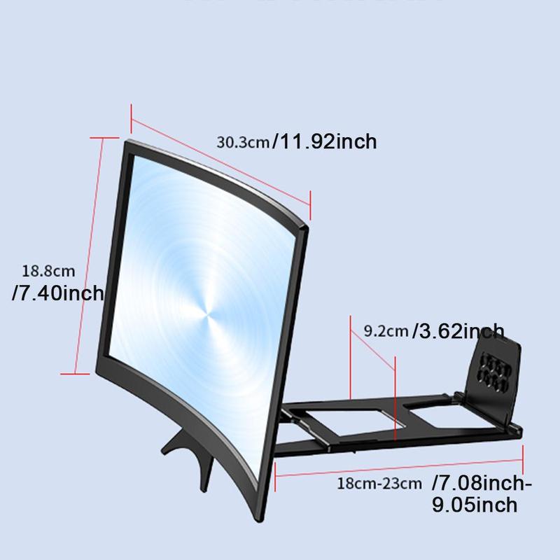 Foldable Screen Magnifier, Portable Extension Mirror Mobile Phone Holder, Adjustable Viewing Distance Phone Screen Enlarger For Home Office Travel