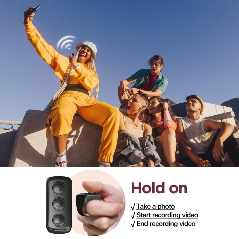 TikTok Remote Control Ring, Page Turner for Kindle App, Bluetooth Camera Video Recording Remote, Scrolling Ring for Tik Tok, iPhone, iPad, iOS, Android