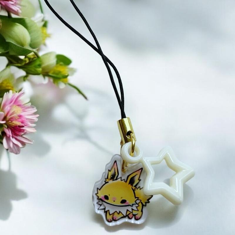 Anime Pokemon Eevee Evolution phone charm Accessories Smartphone Cellphone