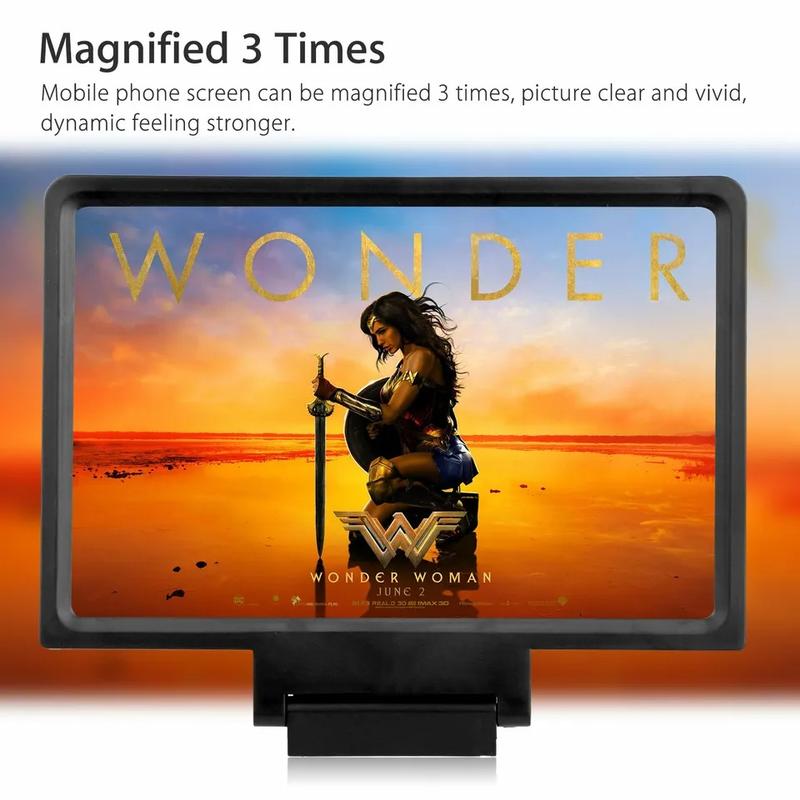 3D Mobile Phone Screen Magnifier HD Video Amplifier Smartphone Stand Bracket US