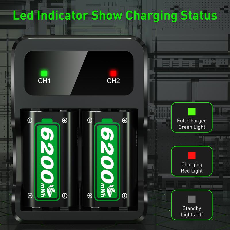 Ponkor 2×6200mWh Rechargeable Battery Pack for Xbox controller, Compatible with Xbox One, Xbox One X S Elite, Xbox One Series X S Controllers, High-Capacity, Fast Charging, Long-Lasting, Eco-Friendly Charging Station with Intelligent Protection