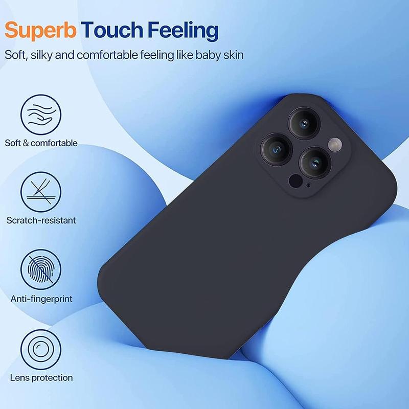 Minimalist Solid Color Phone Case for iPhone 15 Pro Max 15 Pro 15 Plus 15, 1 Count Liquid Silicone Shockproof Case for iPhone 14 Pro Max 14 13 12 11 & iPhone 16 Series