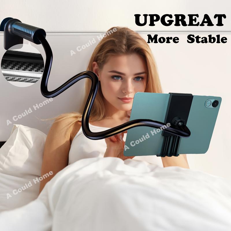 Tablet & Phone Stand Holder, Thicker Aluminum Magnesium Alloy Flexible Arm Gooseneck Tablet Holder for Bed, Bedside,Desk, Headboard, Table, Sofa, Bed Laying Down, for Ipad Mini Pro Air, Kindle, Switch, Galaxy Tabs, 4.7-10.6