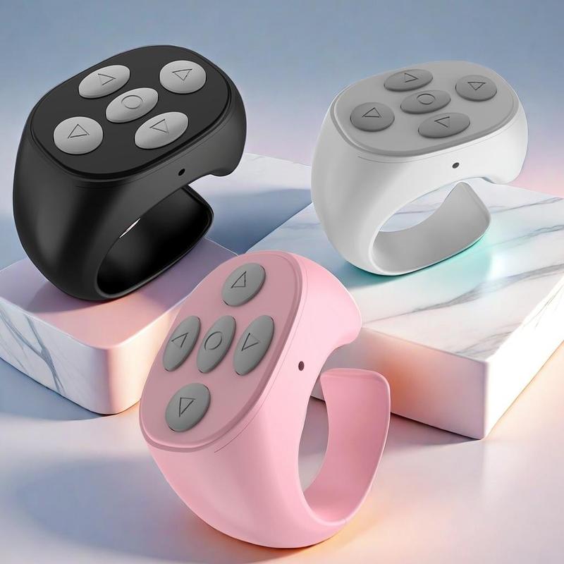 Wireless Remote Control Ring, Selfie Video Controller for Phone, Automatic Page Turner for Various APP, Mobile Remote Control, Selfie Accessories