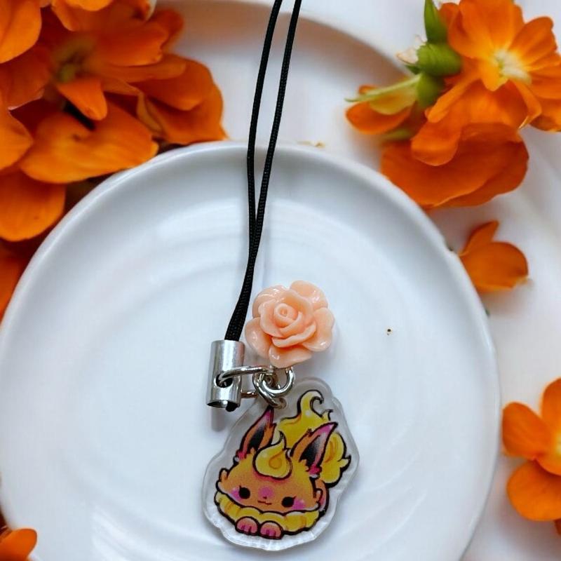 Anime Pokemon Eevee Evolution phone charm Accessories Smartphone Cellphone