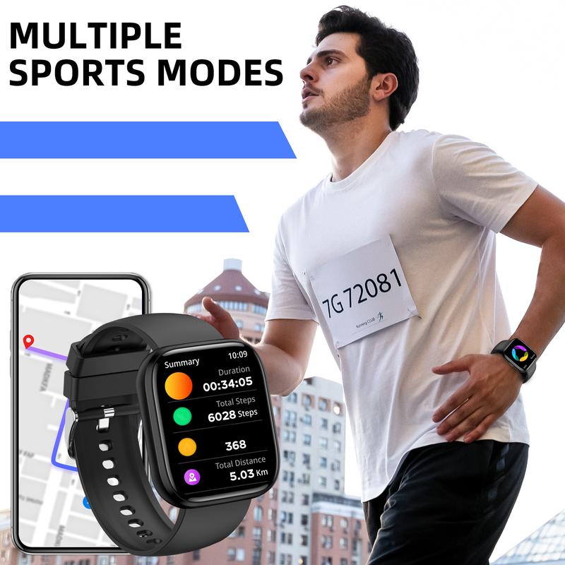 2024 Smart Watches for Men Women Fashion Smartwatch for Smartphone 1.85'' HD Screen Digital Watch with Wireless Call Music Playback 100+ Sports Modes