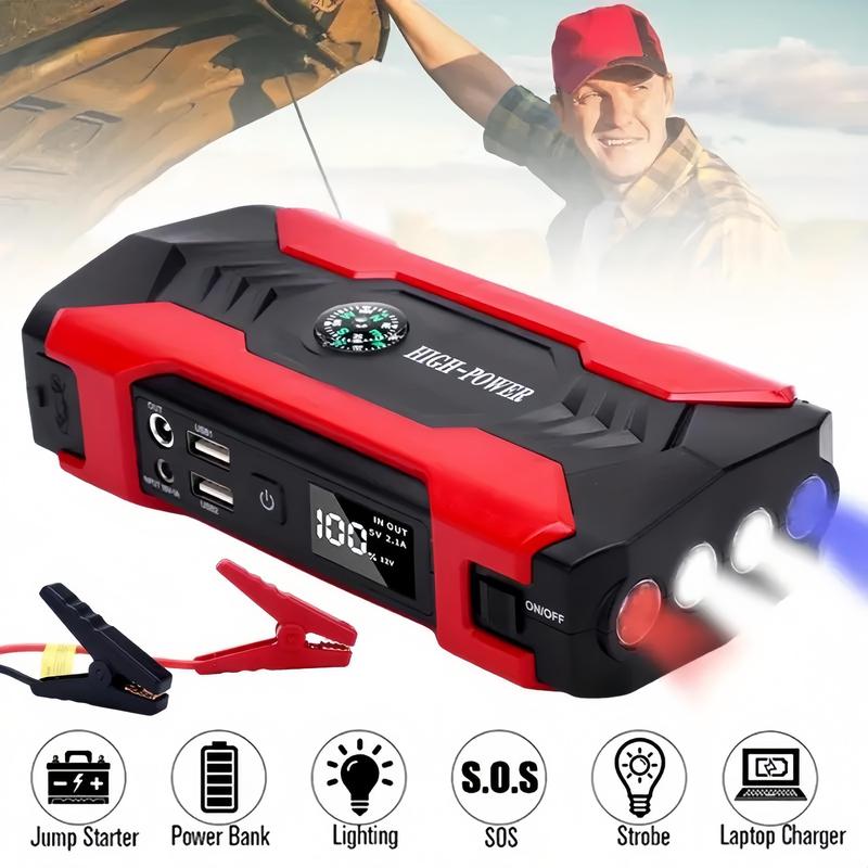 [Black Friday] 99800mAh Supercharged Portable Car Jump Starter - All-in-One Emergency Power Bank For Phones, Cars, Motorcycles & Yachts - Equipped With Flashlight, Compass & SOS Mode For Outdoor Adventures Black Friday,New Year Gifts,Christmas