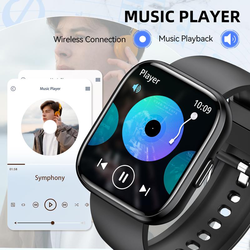 2024 Smart Watches for Men Women Fashion Smartwatch for Smartphone 1.85'' HD Screen Digital Watch with Wireless Call Music Playback 100+ Sports Modes