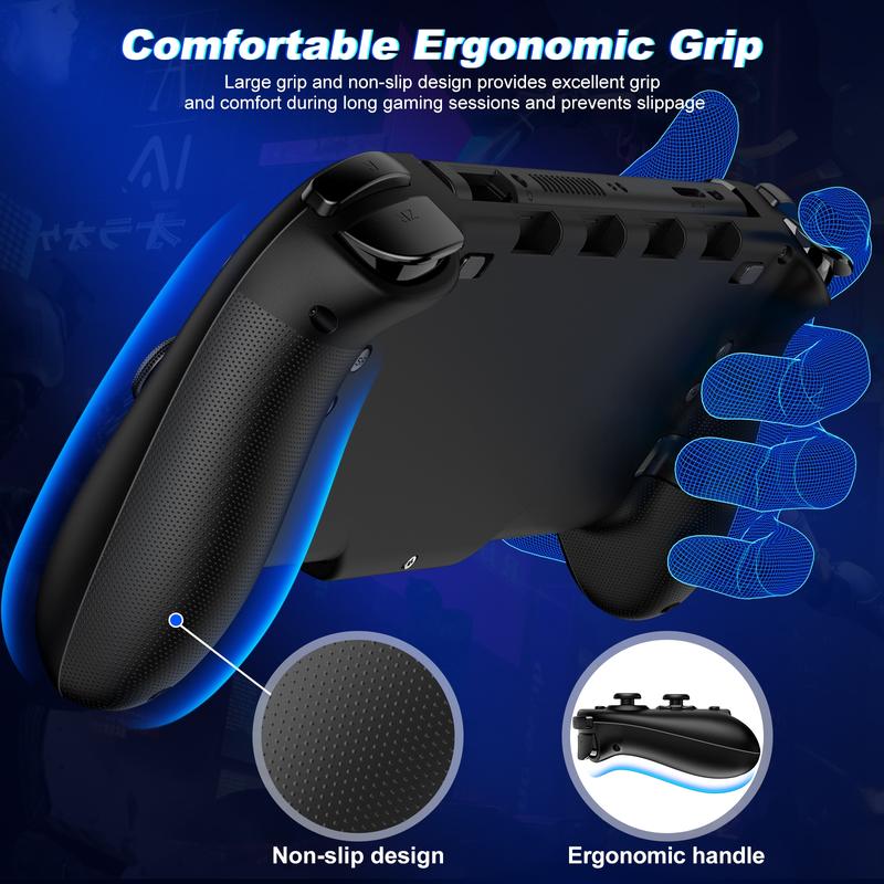 Wireless Pro Controller for Switch OLED, Joypad with Full-Size Ergonomic Handheld Mode Controller Battery RGB Turbo Programming