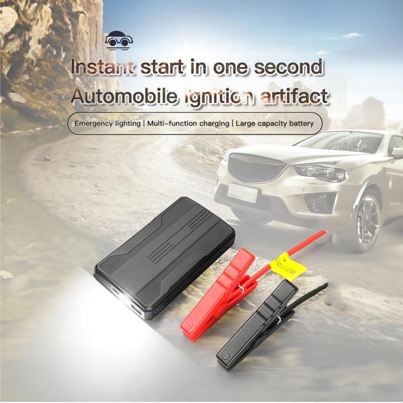 12V Portable Car Jump Starter with 10000 Lumen LED, SOS Light, Pulse Repair, and Multi-Function Power Bank for Gas & Diesel Cars