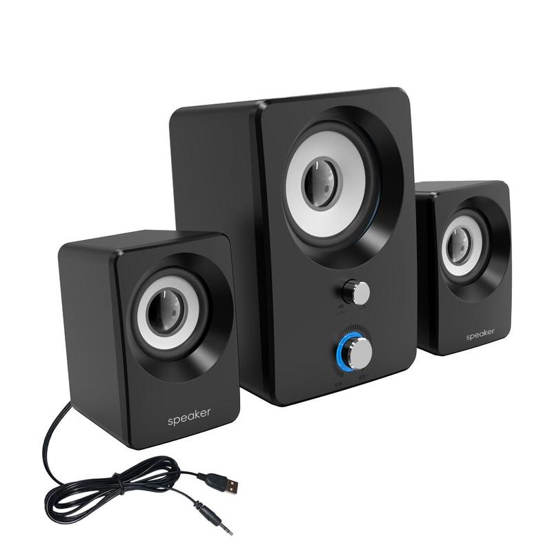 3 In 1 Wired Speaker, 1 Count 360 Degree Surround Sound Speaker with Subwoofer, Multimedia Laptop PC Computer Speaker for Home, Computer Office