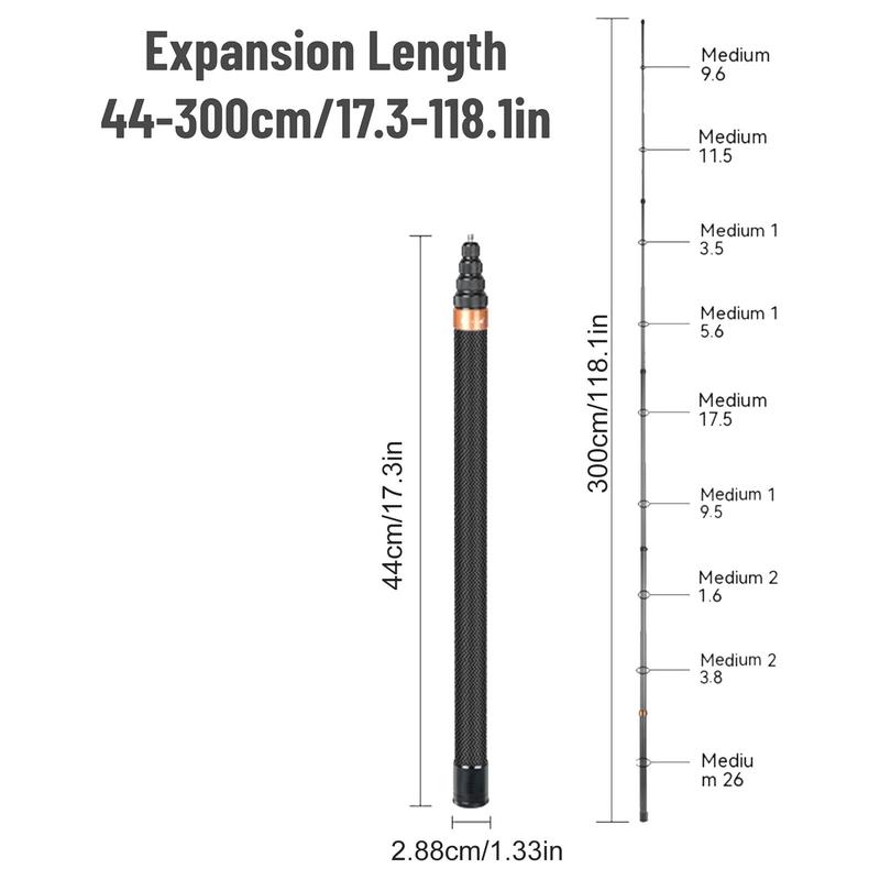 9.8ft Selfie Stick, Extended Selfie Stick, Selfie Stick for X3 ONE X2, ONE R, One X, Gopro Action Camera