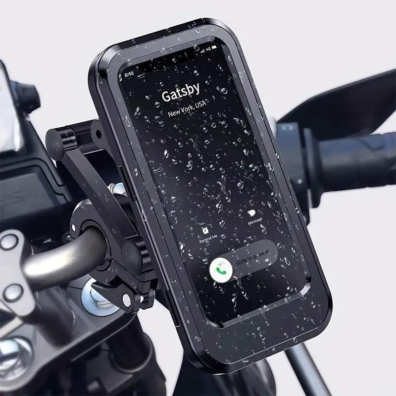 Waterproof Motorcycle Phone Holder, 1 Count Magnetic Retractable 360° Rotatable Car Phone Holder, Bicycle GPS Phone Mount, Motorcycle Accessories