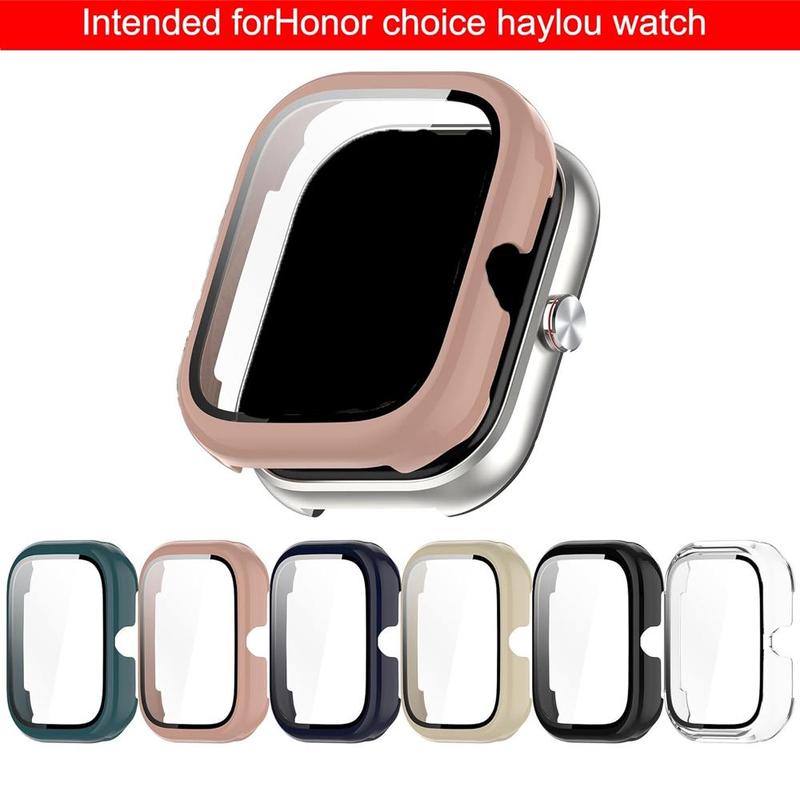 Smart Watch Screen Protective Case, Ultra-thin Tempered Glass Full Coverage Protective Shell, Wearable Accessories for Honor Choice Haylou Watch