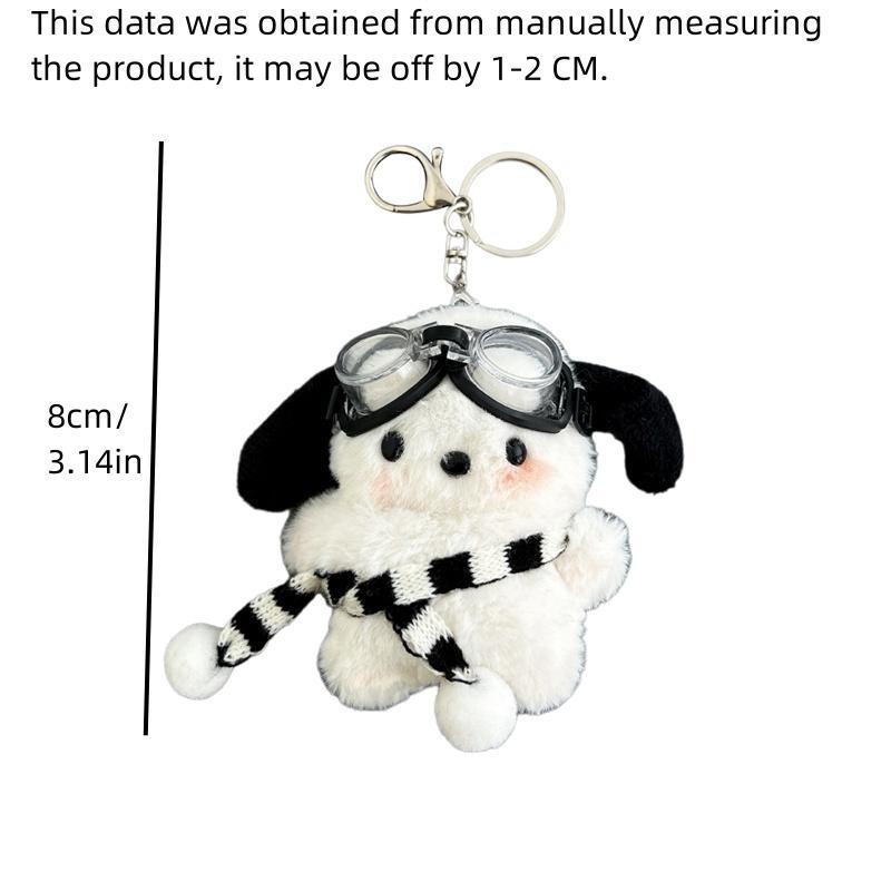 Cute Dog Design Earphone Case with Glasses, 1 Count Plush Earphone Protective Cover, Earphone Accessories Compatible with AirPods