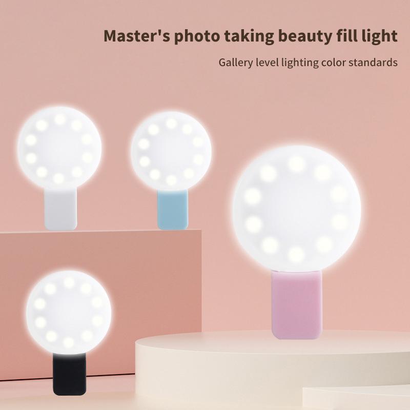 Mini Selfie Ring Light LED Flash Phone Lens Light USB Rechargeable Clip Mobile Mobile Phone Fill Lamp Selfie Lights