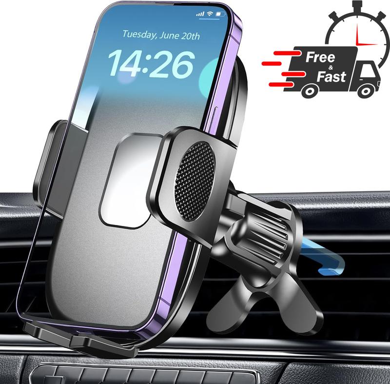 Phone Mount for Car Vent Cell Phone Holder Hands Free Cradle Air Vent for iPhone 14 Pro and Universal Smartphone (Black) Accessories Clip