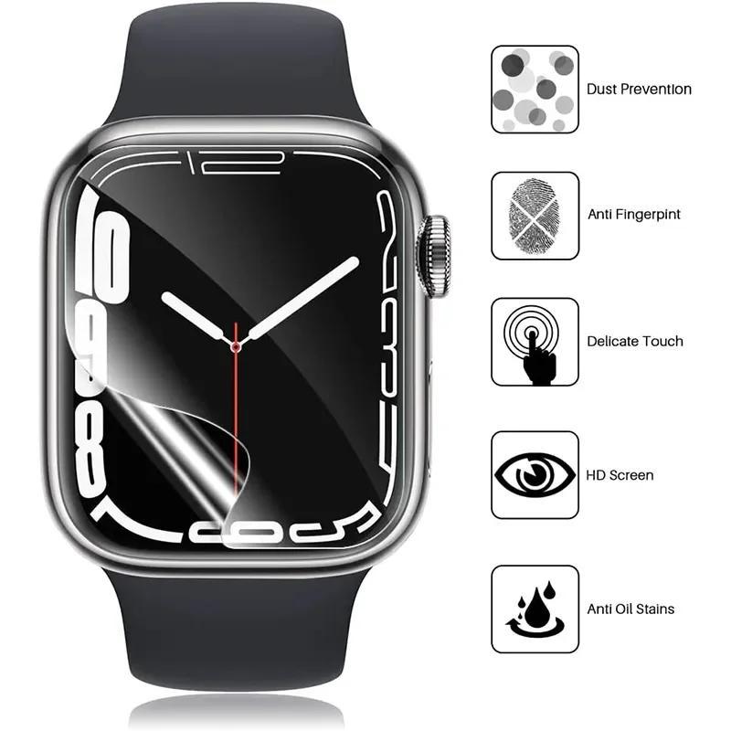 Full Screen TPU Watch Film, 1 Count Watch Screen Protector, Wearable Accessories Compatible with Apple Watch S9 S10 S8 S7 S6 Series