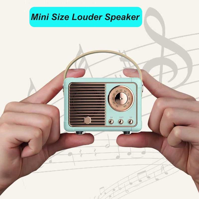 Retro Bluetooth Speaker Cute Old Fashion Style for Kitchen Desk Bedroom Office Party Outdoor Kawaii for Android iOS  Audio Portable