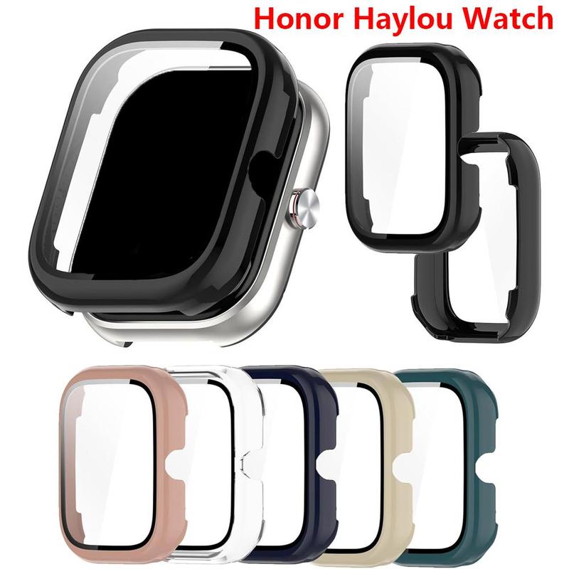 Smart Watch Screen Protective Case, Ultra-thin Tempered Glass Full Coverage Protective Shell, Wearable Accessories for Honor Choice Haylou Watch