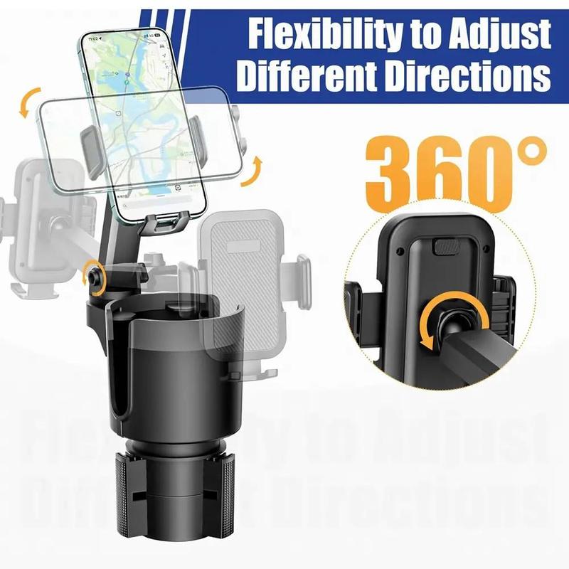 2 in 1 Car Cup Holder Expander Phone Holder, 3600 Rotatable Car Phone Holder, Multi-functional Car Interior Accessories, Summer Gift, Cellphone Car Holder