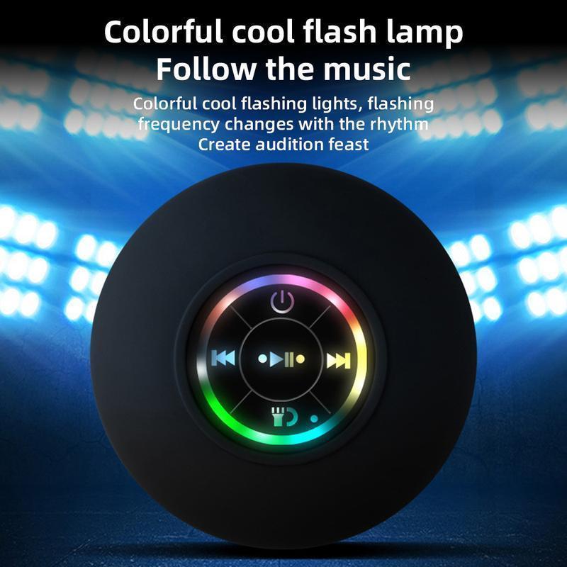 Waterproof Bluetooth Shower Speaker with LED, IPX4 Portable Wireless Hands-Free Mini Speaker, USB Rechargeable for Bath Beach Home - Audio, Smartphone shower speaker