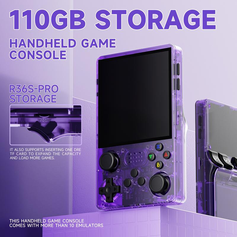 NEW R36S Retro Handheld Game Console with 110G Built-in 20000+ Classic Games, Open Source Linux System 3.5 Inch IPS Screen Portable Pocket Video Player Consolaportable  r36s   Handheld Game Player  Retro Video  Room Gadget Protection Protection